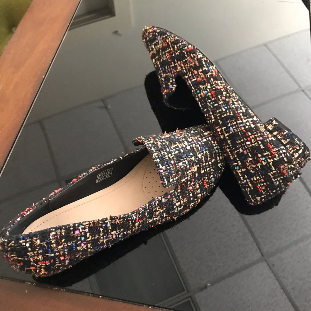 LONG TALL SALLY GABRIEL ALMOND TOE MULTICOLOR CHECK LOAFER